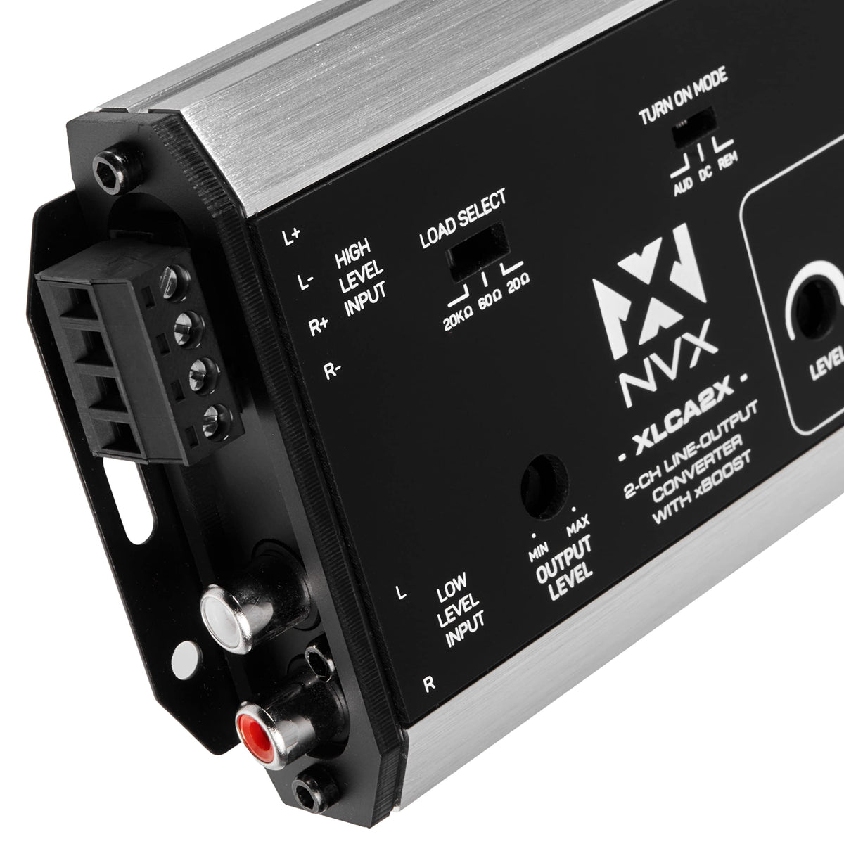NVX XLCA2X load-selection switch preserves factory radio performance during volume changes.