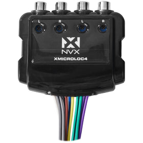 NVX XMICROLOC4 back ports with RCA inputs and 12V trigger for seamless integration