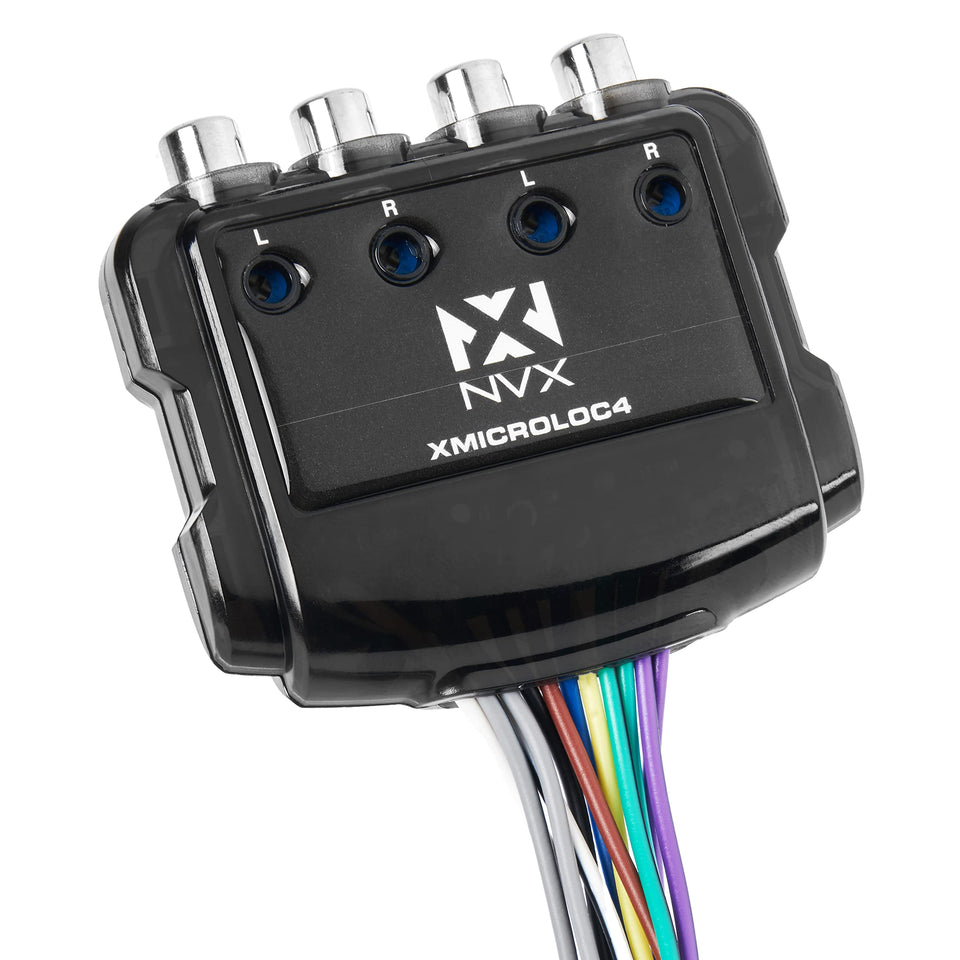 NVX XMICROLOC4 front view showing compact dash-ready design for easy installation