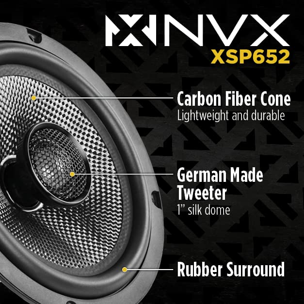 NVX XSP652 1-inch silk dome tweeter provides crisp highs in car audio.