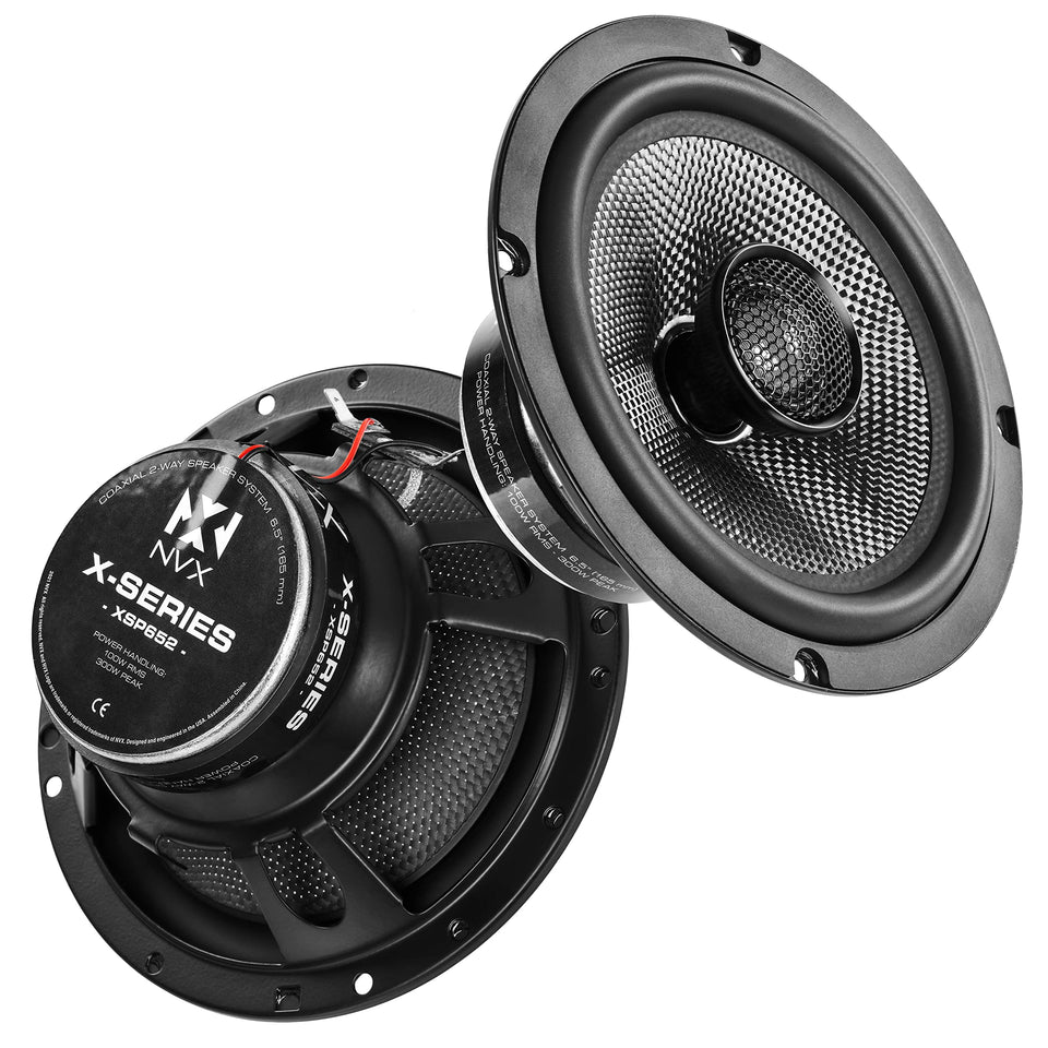 NVX XSP652 6.5-inch coaxial speaker for fuller car midrange and bass.
