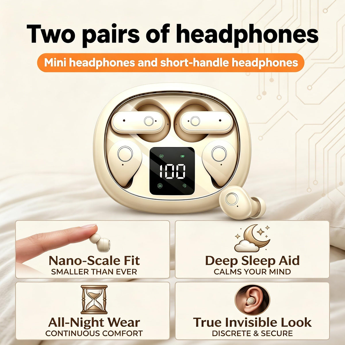 NVXMANIYK tiny invisible earbud fits discreet, comfortable daily wear.