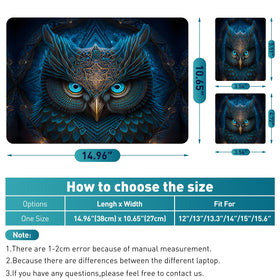 NXZGO Blue Owl waterproof film protects laptop surfaces during travel