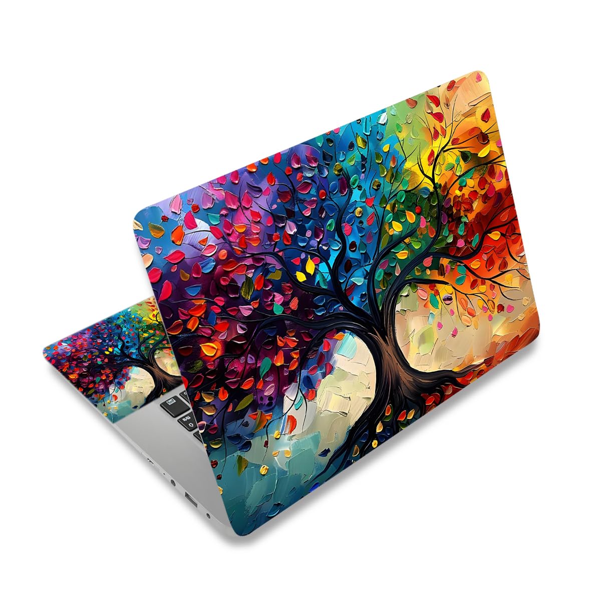 NXZGO Colorful Tree laptop skin back view protects your device with vibrant style.