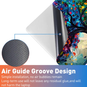 NXZGO Colorful Tree closeup reveals durable, bubble-free vinyl texture.