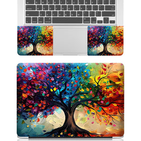NXZGO Colorful Tree laptop skin front shows high-resolution art on the lid.