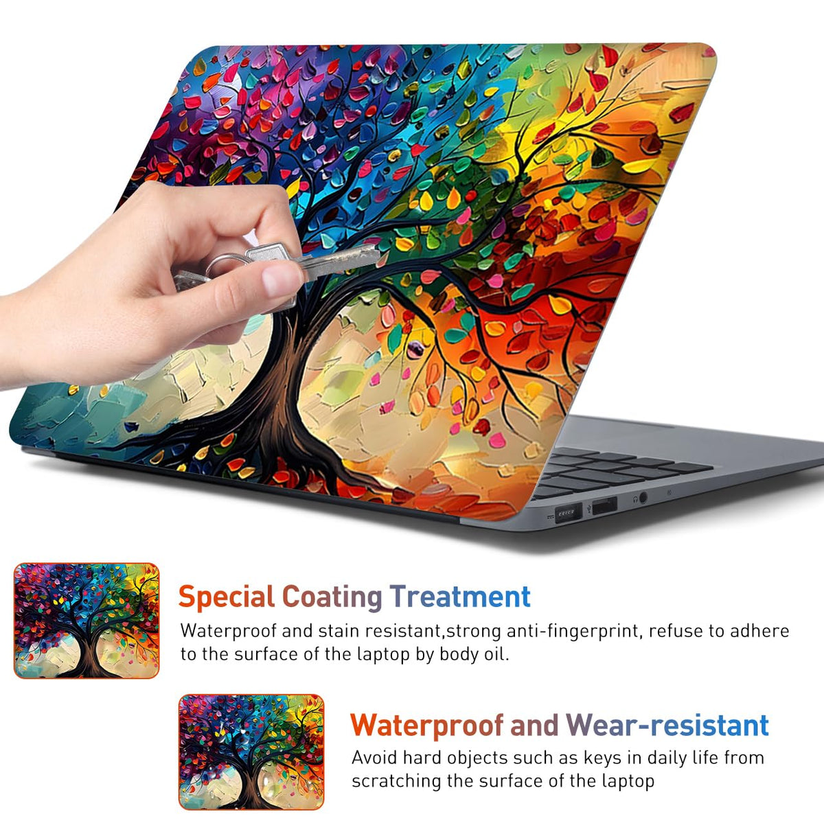 NXZGO Colorful Tree universal-fit skin adapts to many notebooks.
