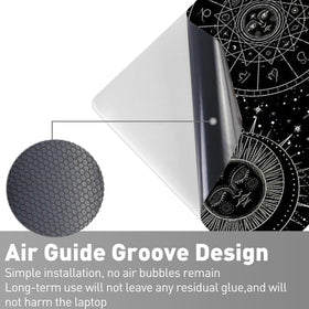 NXZGO Cosmic Sun Moon laptop skin right touchpad side protects edges.