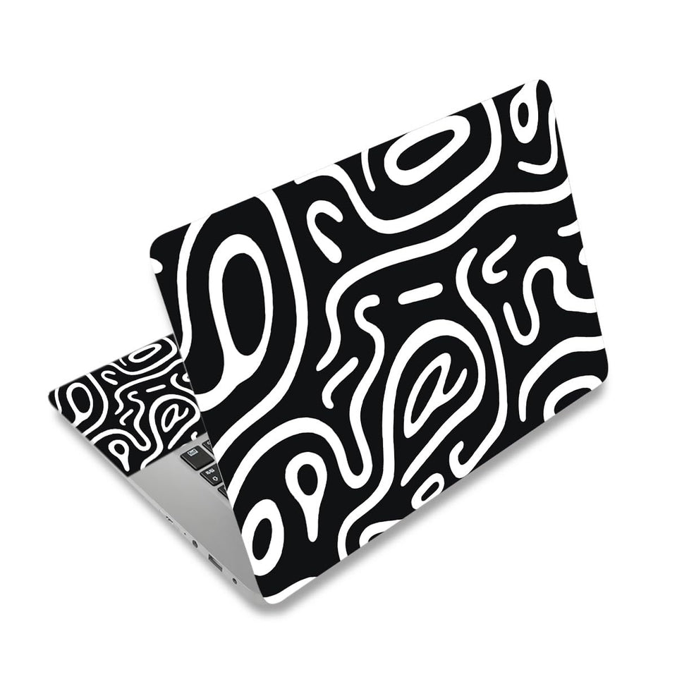 NXZGO laptop skin back LCD cover in topographic black protects the lid