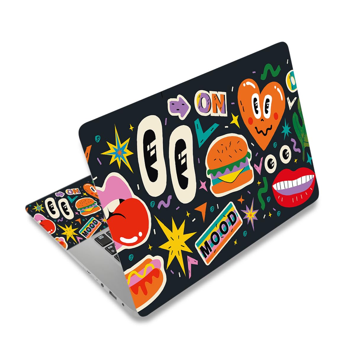 NXZGO laptop skin back panel with bold artwork protecting the lid from scratches.