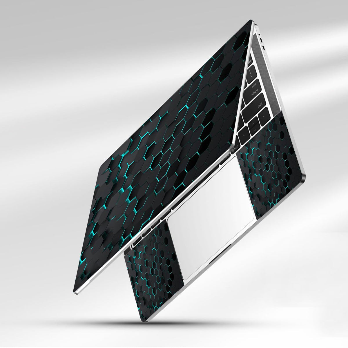 NXZGO black honeycomb texture laptop skin enhances style and protection.