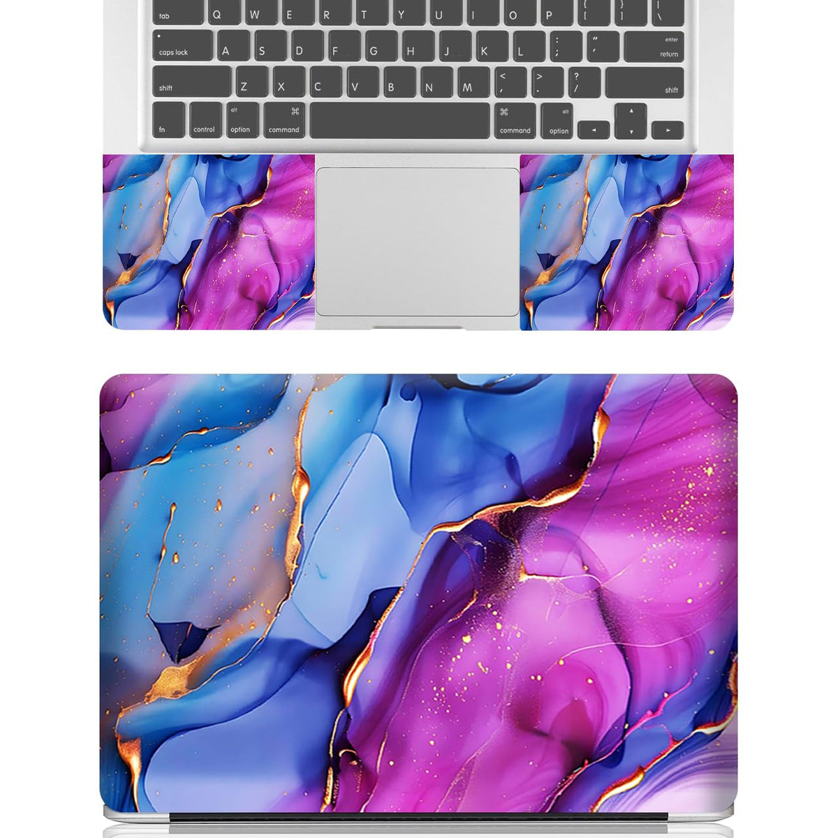 NXZGO marble laptop skin left side with full-coverage style