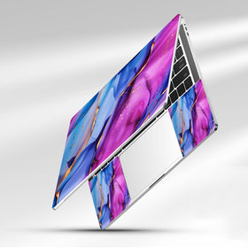 NXZGO marble laptop skin right side highlighting precise trim for fit