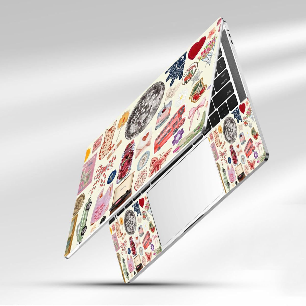 NXZGO laptop skin side touchpad right shows easy removal and clean surface