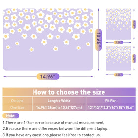 NXZGO Lavender Happy Flower laptop skin application steps demonstrate quick, glue-free removal.