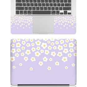NXZGO Lavender Happy Flower laptop skin back view adds personality and guards against scratches.