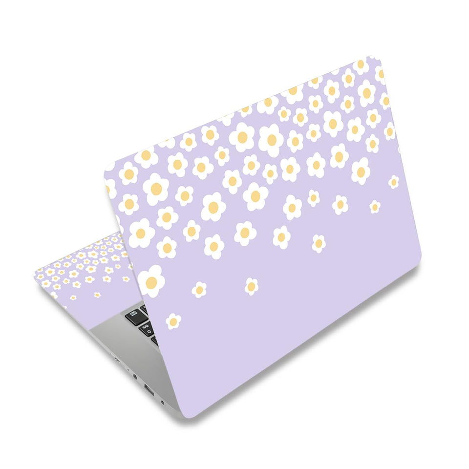 NXZGO Lavender Happy Flower laptop skin front view protects and stylizes your notebook.