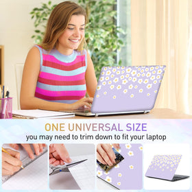 NXZGO Lavender Happy Flower laptop skin on-laptop blends style with protection during work.