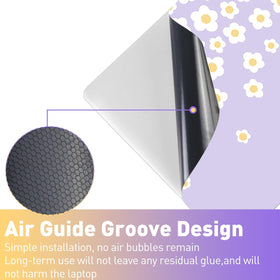 NXZGO Lavender Happy Flower laptop skin waterproof film protects against spills and everyday moisture.