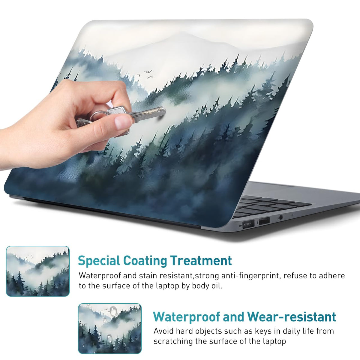 NXZGO Misty Forest close-up vinyl texture with bubble-free finish