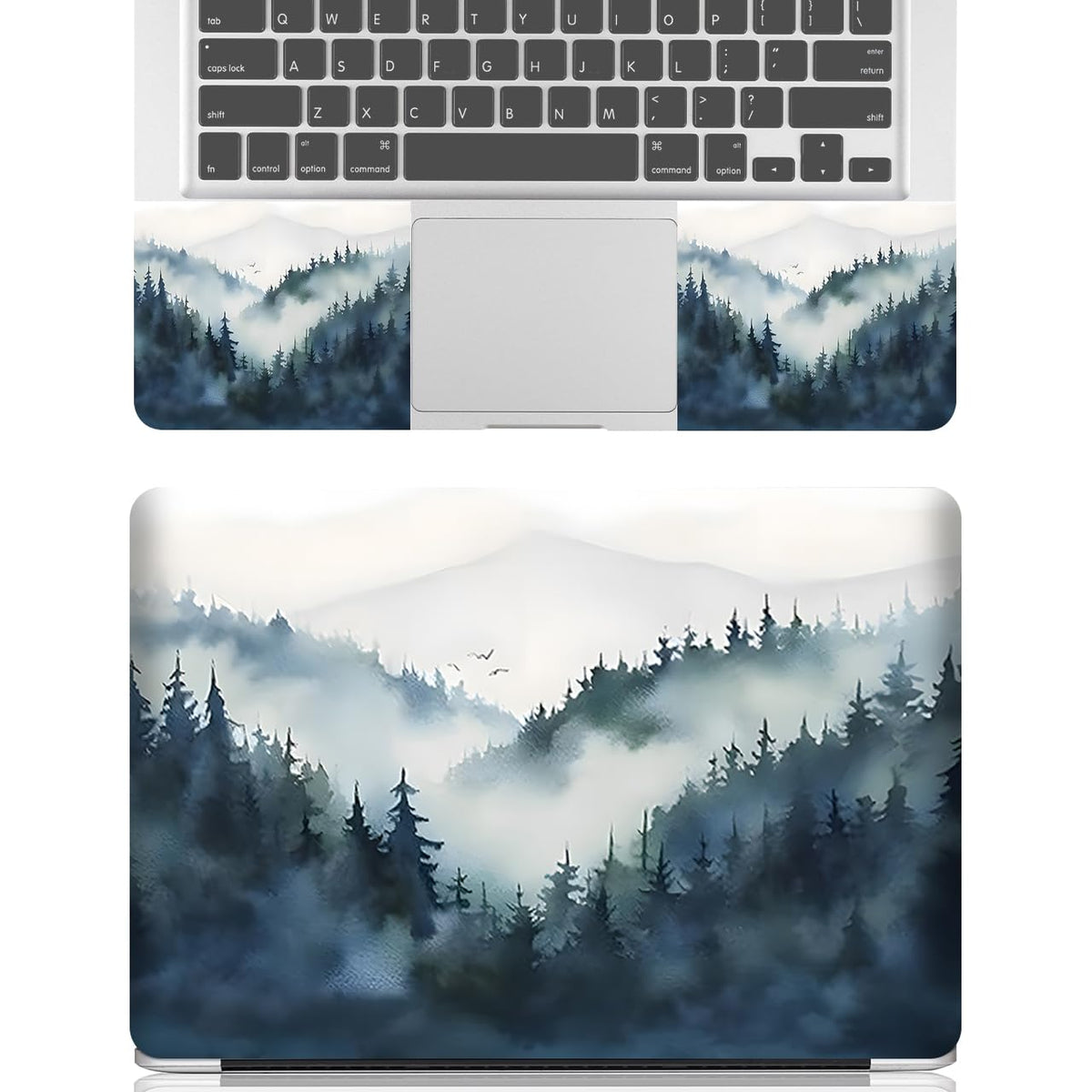 NXZGO Misty Forest waterproof detail on laptop lid area