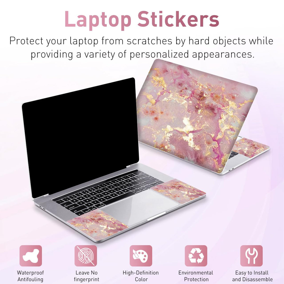 NXZGO Pink Cloud left touchpad sticker adds grip and style