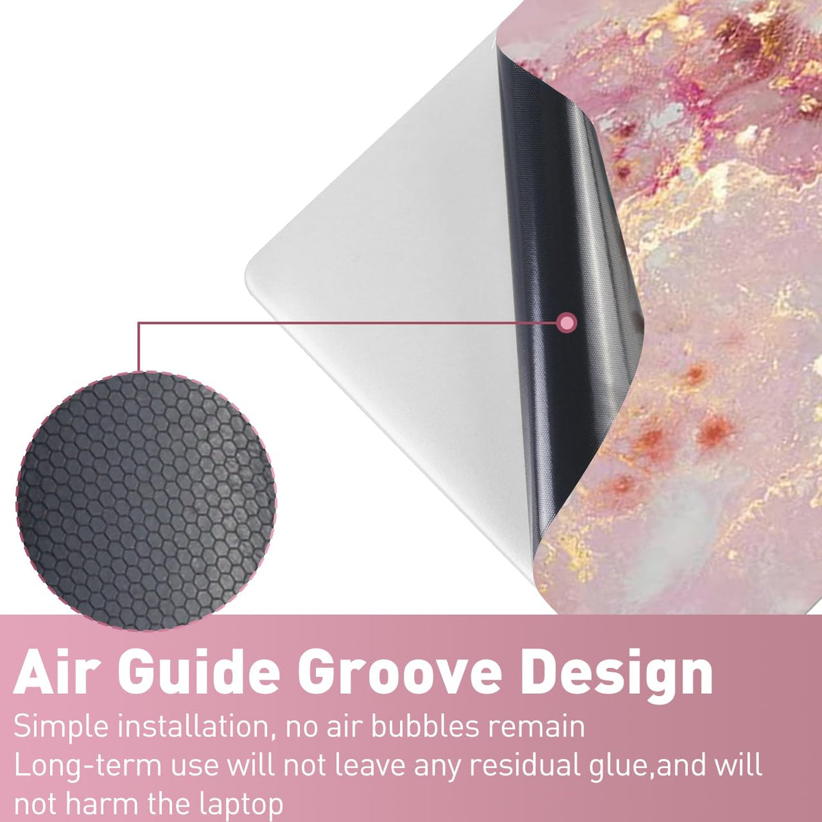 NXZGO Pink Cloud right touchpad decal for alignment and protection