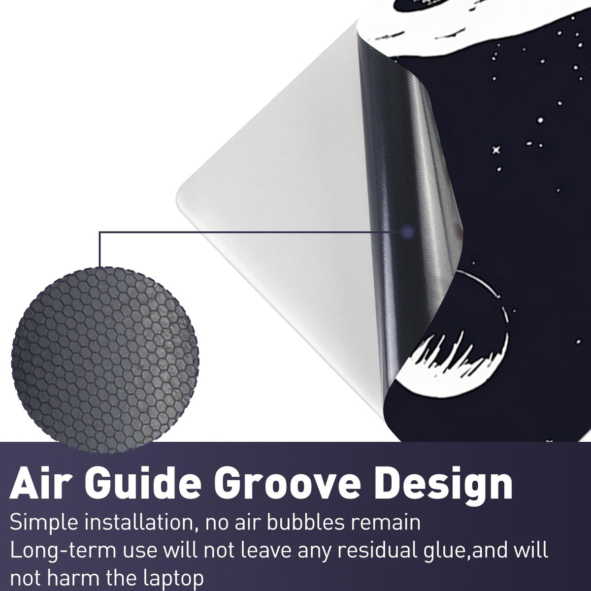 NXZGO Space Astronaut pad-left skin fits touchpad area precisely.
