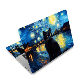 NXZGO Starry Night Cat back skin shields the LCD area from scratches.