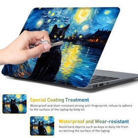 NXZGO Starry Night Cat close-up vinyl reveals durable waterproof material.