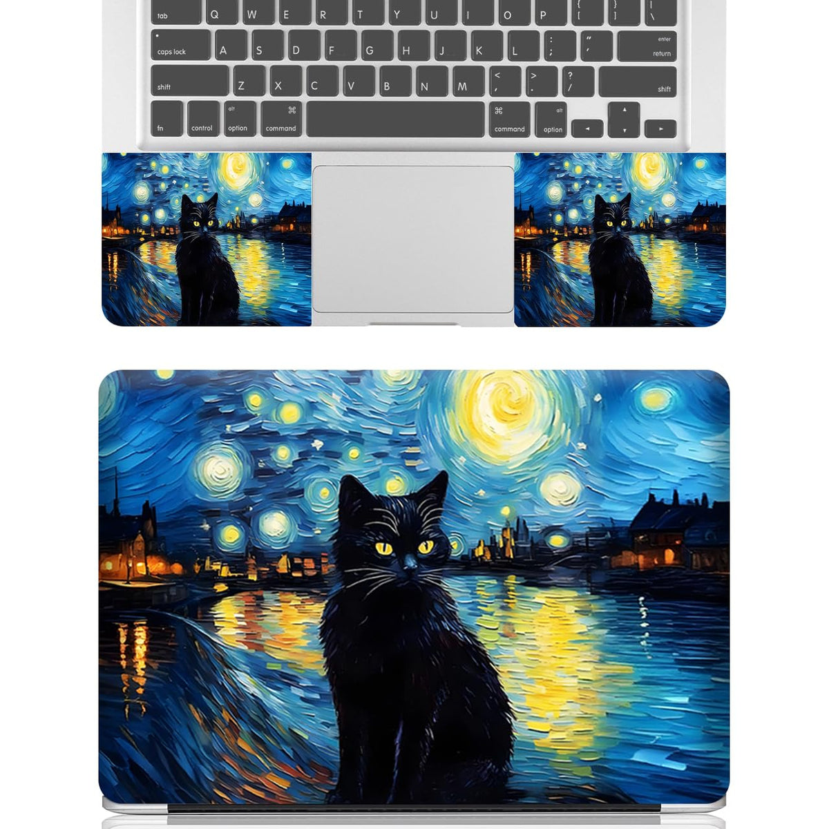 NXZGO Starry Night Cat LCD skin features high-resolution print for sharp visuals.