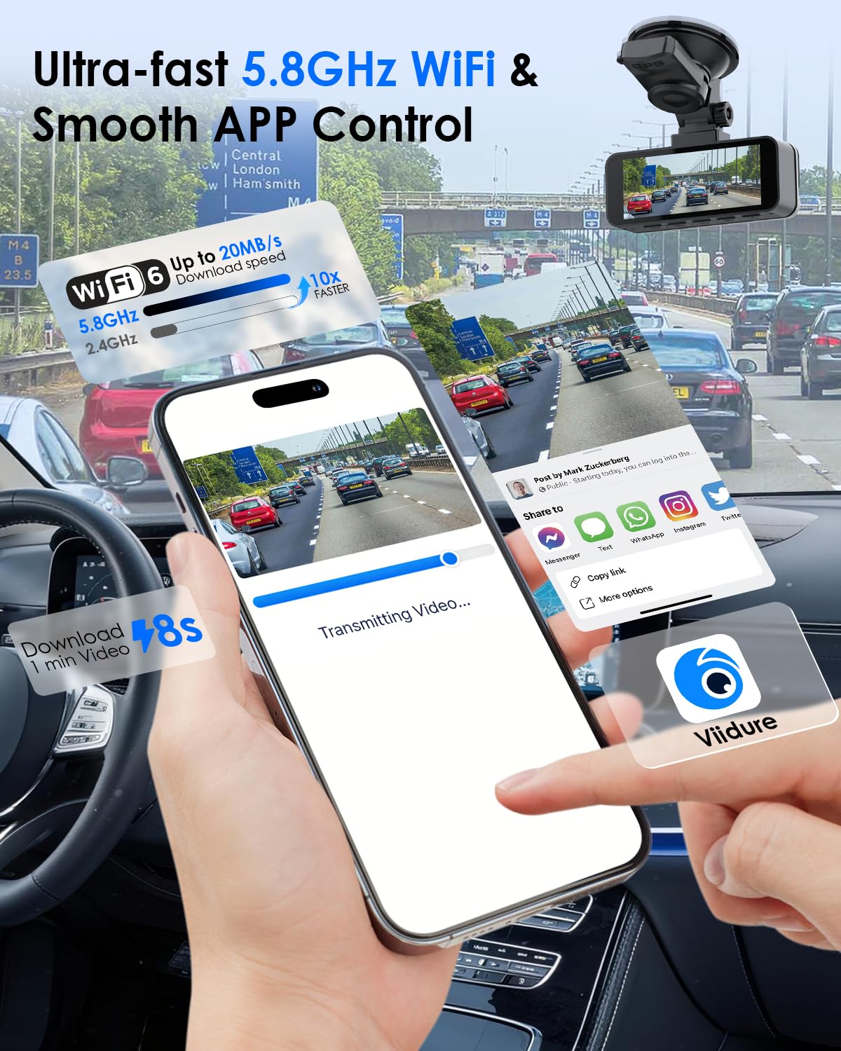 Nymzview dashcam GPS route tracking provides precise speed and location data.