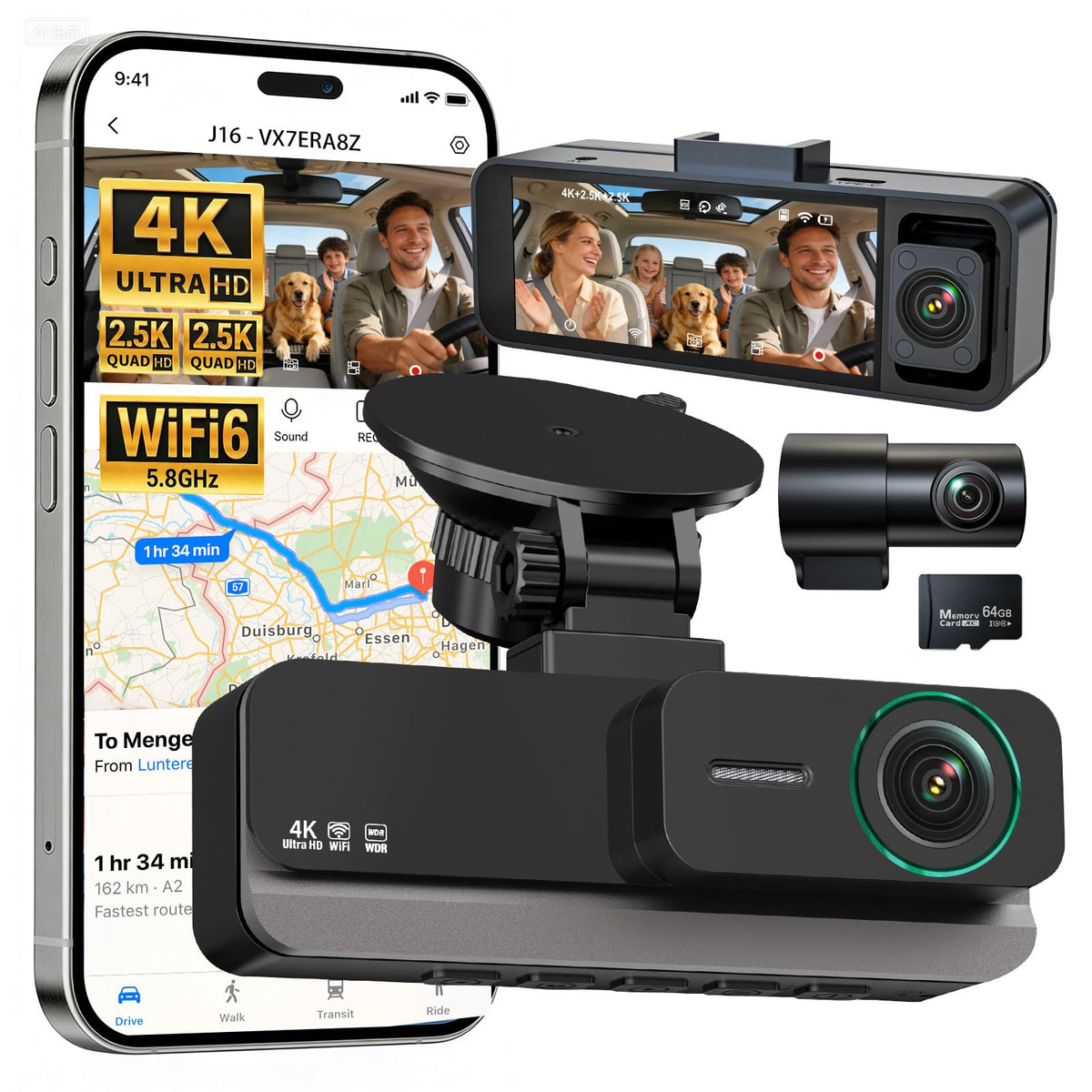 Nymzview front camera showing 4K clarity and roadway detail benefit
