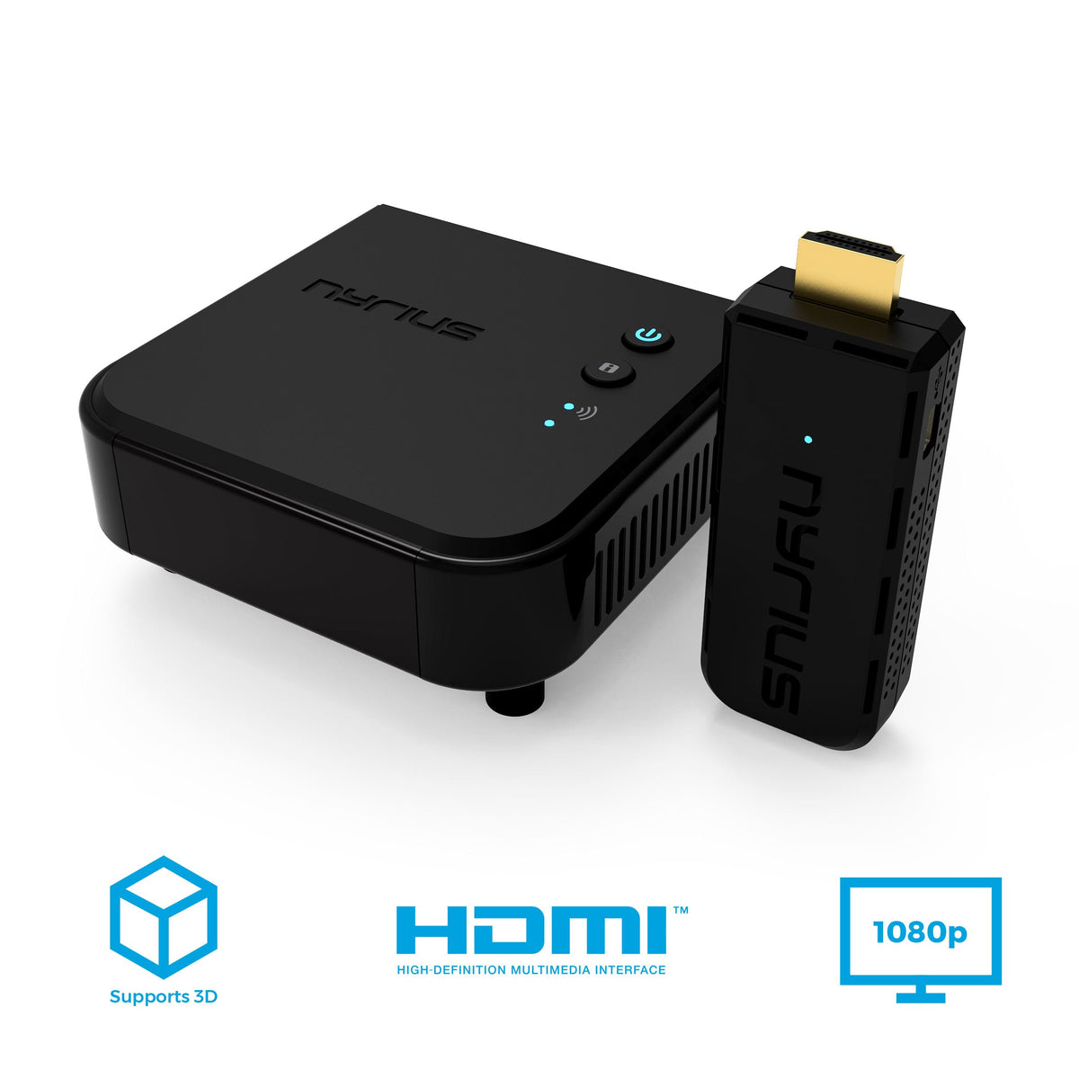 Nyrius Aries Prime showcases 1080p 3D video streaming with crisp digital audio.