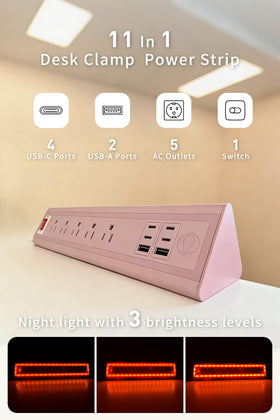 NYYTGE clamp detail with anti-slip pad protecting desk and stabilizing mount