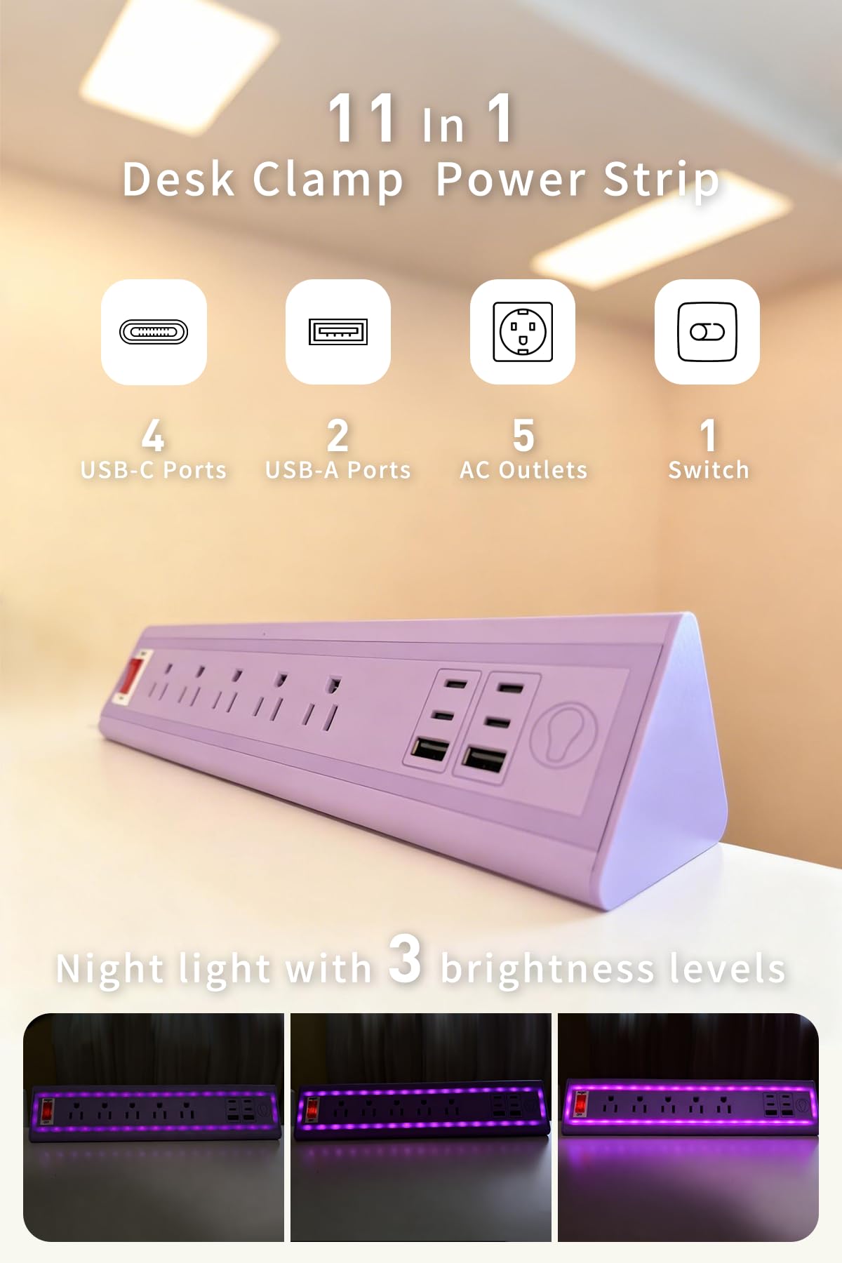 NYYTGE closeup of touch panel and nightlight for easy low-light control