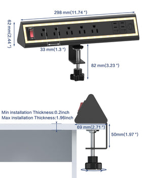 NYYTGE 6ft cord and flat plug against wall for space-saving placement