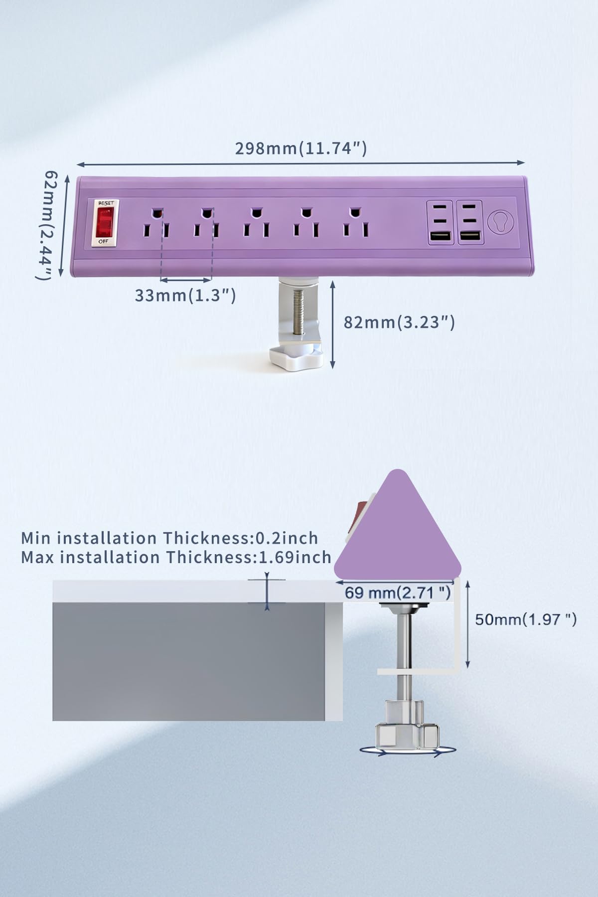 NYYTGE flat plug and 6ft cord against wall for space-saving placement