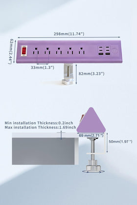NYYTGE flat plug and 6ft cord against wall for space-saving placement