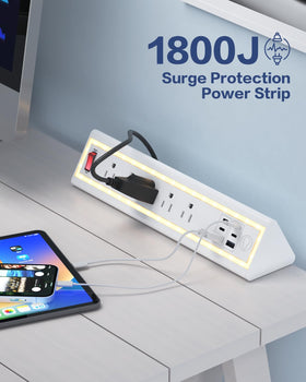 NYYTGE flat plug with 6ft cord laid out for tight wall placement benefit