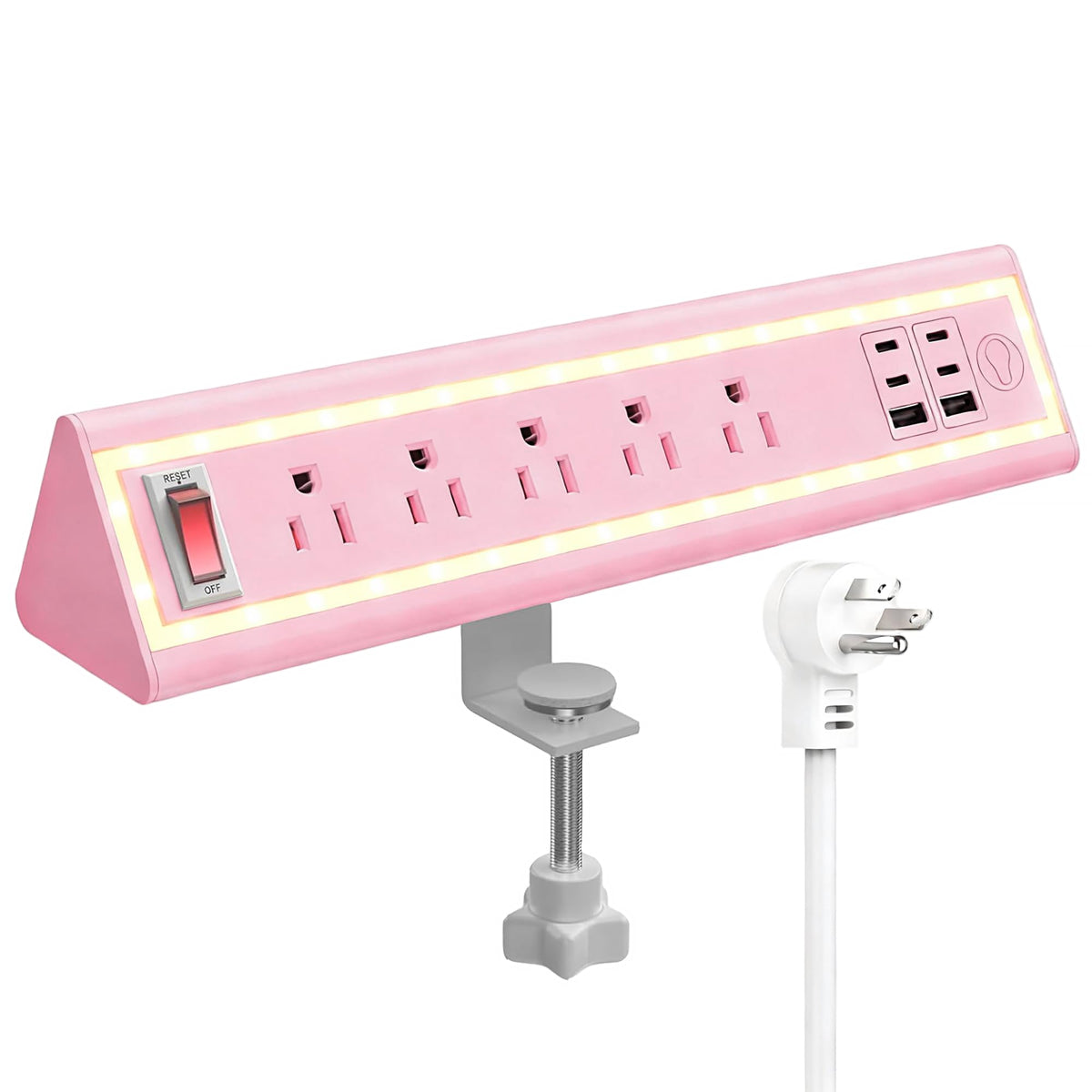 NYYTGE front-mounted overview showing organized desk and easy access ports