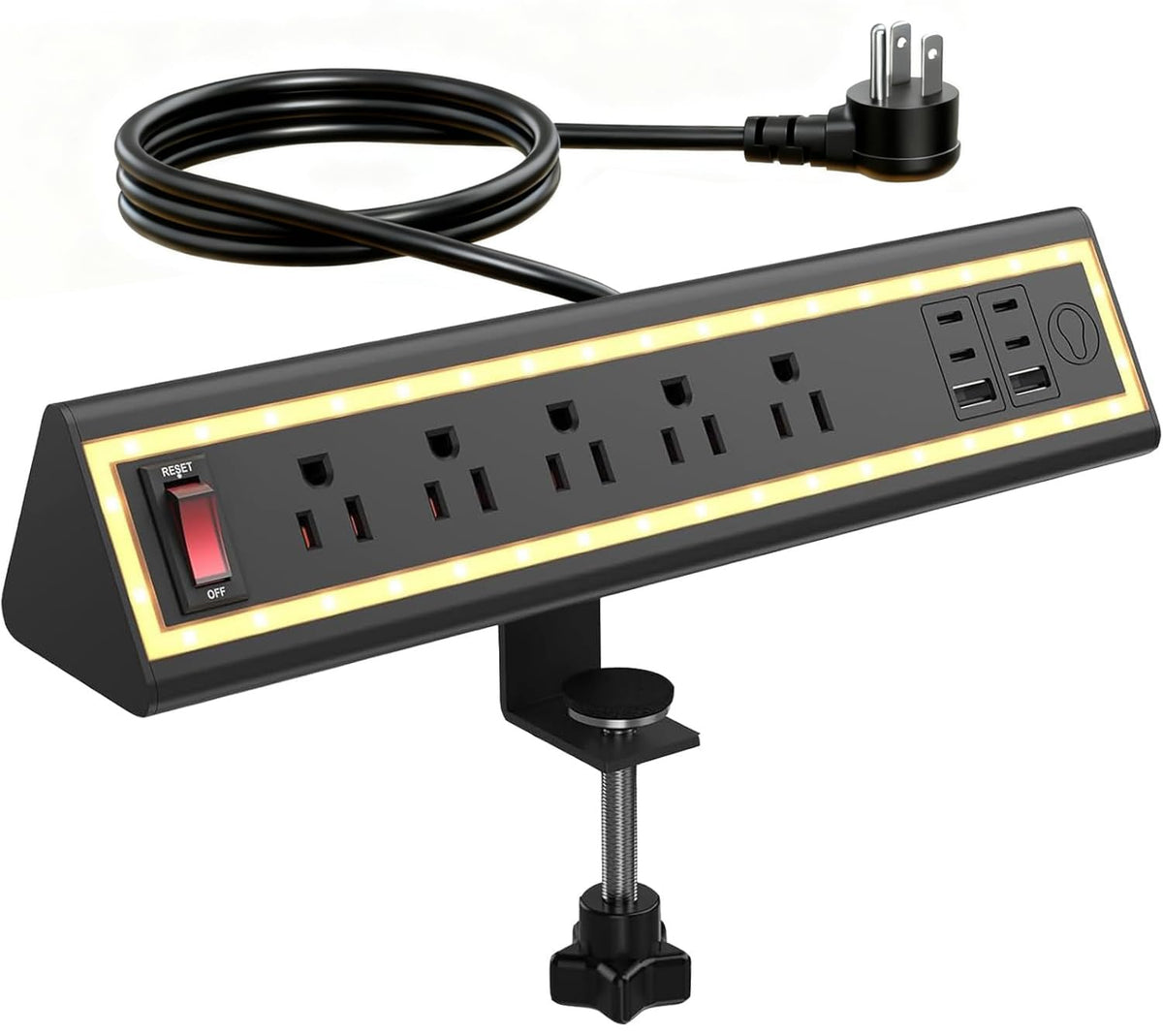NYYTGE front view showing ports and compact design for organized workspace