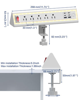 NYYTGE in a home office showing neat cable management and accessible charging