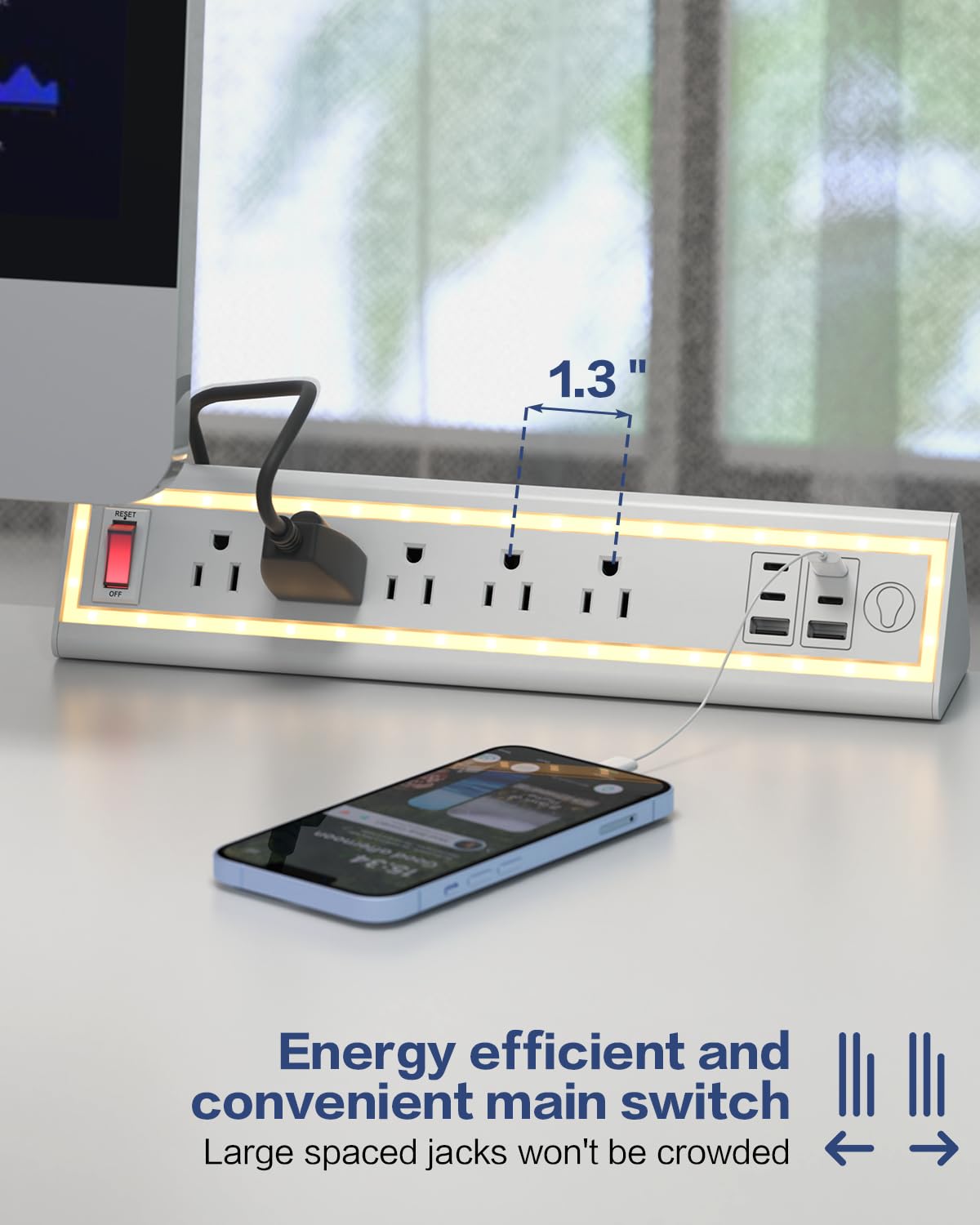 NYYTGE touchscreen nightlight panel detail for easy low-light operation