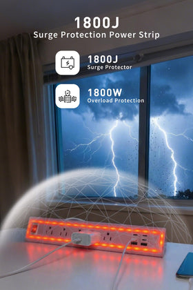 NYYTGE close-up of AC outlets and USB-C/USB-A ports for simultaneous fast charging