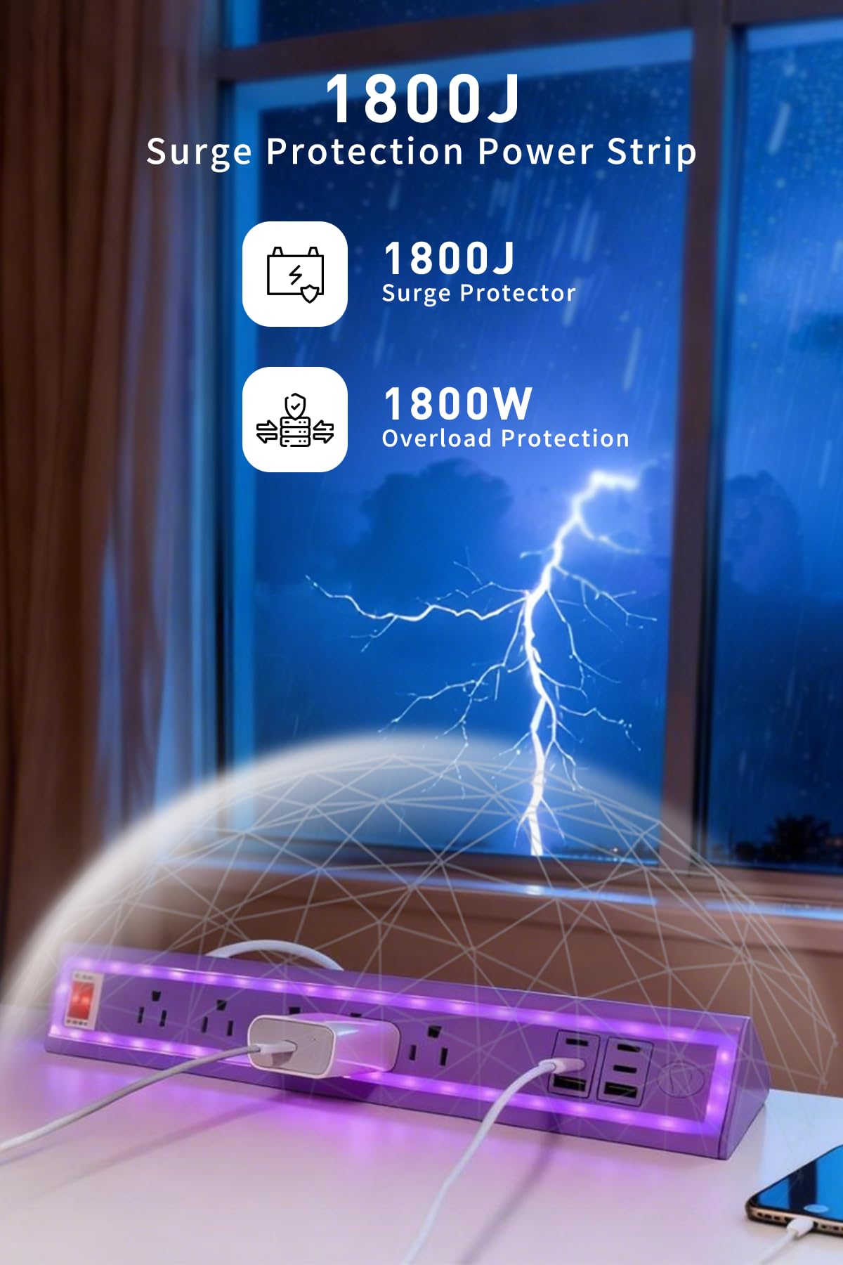 NYYTGE USB ports closeup with cables plugged providing fast charging