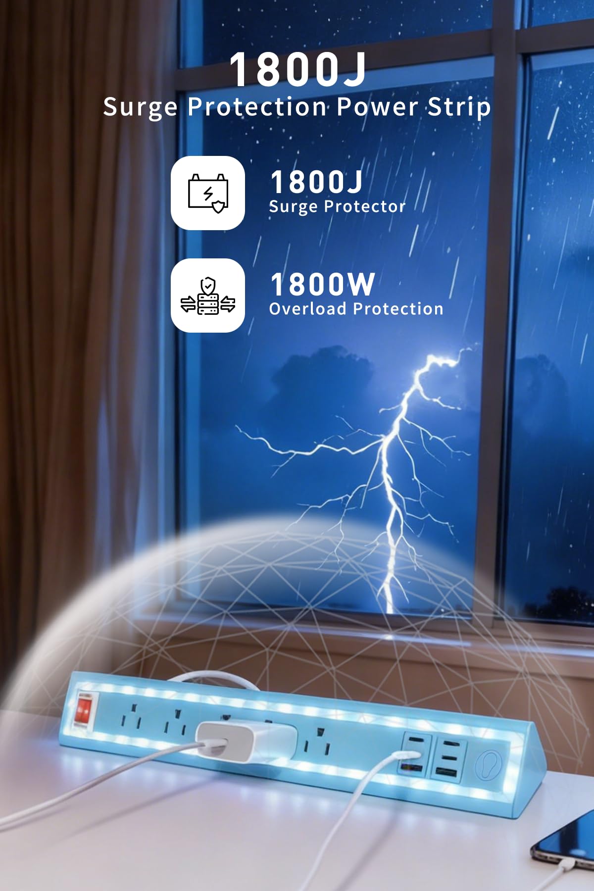 NYYTGE detail of USB-C and USB-A ports enabling fast device charging