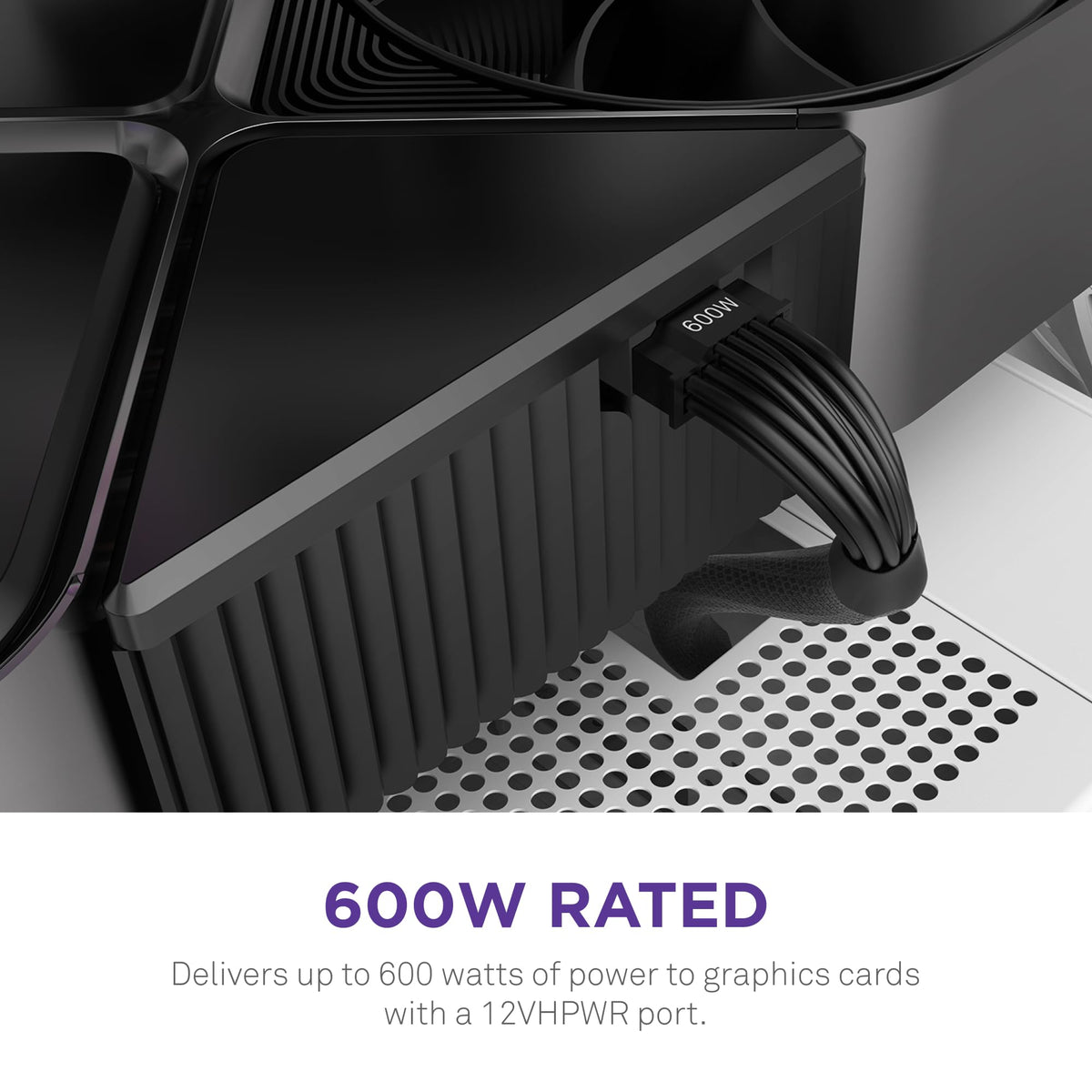 NZXT 12VHPWR adapter cable connectors close-up with 12+4 to dual 8-pin