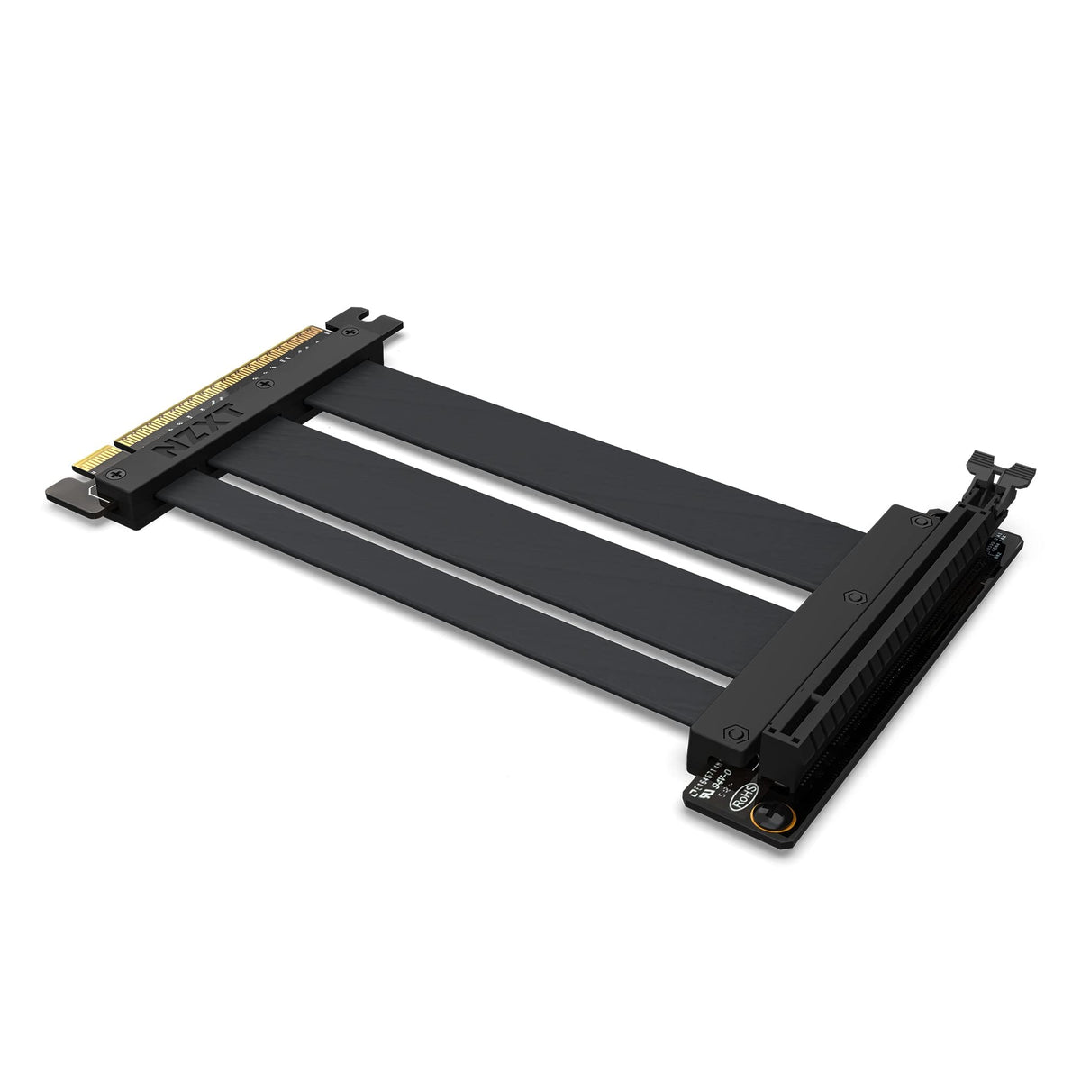 NZXT front connector close-up showing secure PCIe connection and reliable mounting