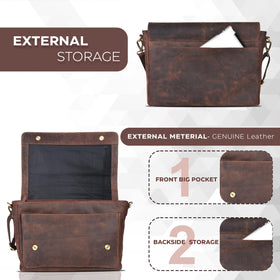 Oak Leathers adjustable strap offers comfortable carry for long days